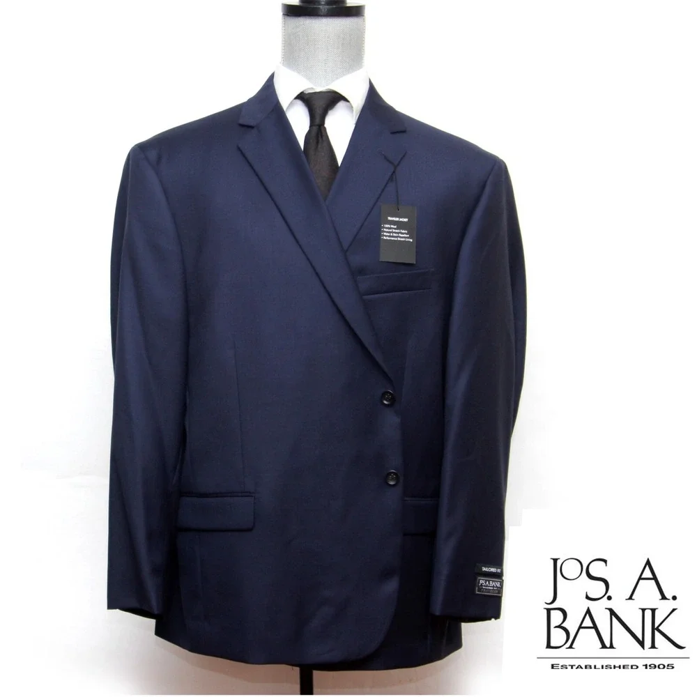 Jos A Bank Mens Sportcoat Blazer Jacket Bright Navy 100%wool Tailored Fit 60R